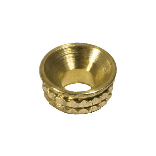 Knurled Inset Screw Cups - Solid Brass - To fit 3.5 Screw