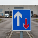 Premium Post Mounted Traffic Sign - Priority Over Oncoming Vehicles, Height Options from 600mm to 1600mm