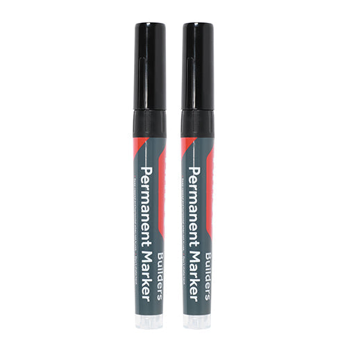 Builders Permanent Markers - Chisel & Fine Tip - Black - Mixed