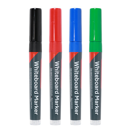 Whiteboard Markers - Fine Tip - Mixed Colours - Fine Tip Four Pack