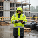Premium High Visibility Raincoat with Windproof Design, Adjustable Features, and Waterproof Protection for Extreme Conditions