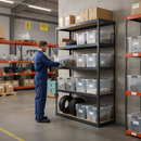 Premium Industrial Shelving Unit with 10x 37L Plastic Storage Boxes