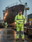 Premium Fire Retardant Hi-Vis Anti-Static Padded Jacket with Adjustable Features and Reflective Tape for Enhanced Safety