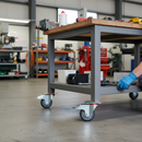 80mm Braked Swivel Plate Castor with Ant-Static Grey Non-Marking Tyre