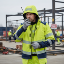 Premium Lightweight Lined Winter Softshell Jacket - Hi-Vis Yellow/Navy Blue, Waterproof and Breathable