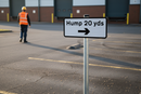 Premium Supplementary Sign Plate for Speed Hump Warning - Adjustable Arrow and Distance Indication