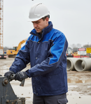 Premium Waterproof Parka with Concealed Zip Front, Adjustable Hood, and Reflective Piping for Enhanced Visibility