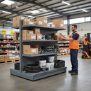 Premium Double-Sided Gondola Bay 1.4m High with Base Shelf and Adjustable Shelves for Retail Display