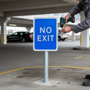Premium Post Mounted No Exit Sign for Parking Areas - Durable Road Grade Materials for Clear Direction