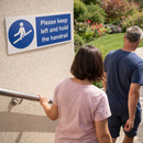 Keep Left & Hold Handrail Sign – 1mm Rigid Plastic – Indoor/Outdoor Use
