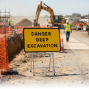 Professional Danger Deep Excavation Sign 1050x750mm for Safety Awareness Around Worksites