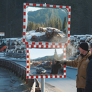 Premium IceFree Traffic Mirror - High-Quality Stainless Steel Construction with Thermo-Active Gel for Extreme Weather Protection