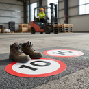 Premium Thermoplastic 10mph Speed Limit Roundels - Easy Application, Non-Slip Markings for Safe Traffic Control