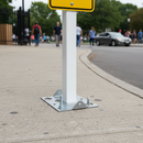 Premium Adjustable Sign Post Base Plate for Round and Square Posts - Secure Locking System for Stability
