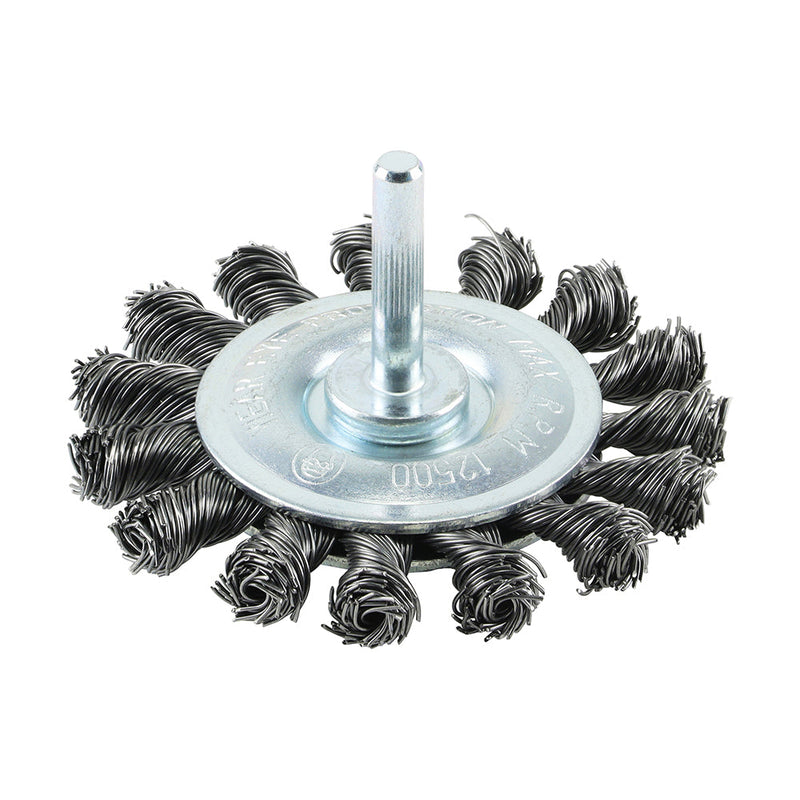 Drill Wheel Brush - Twisted Knot Steel Wire - 75mm