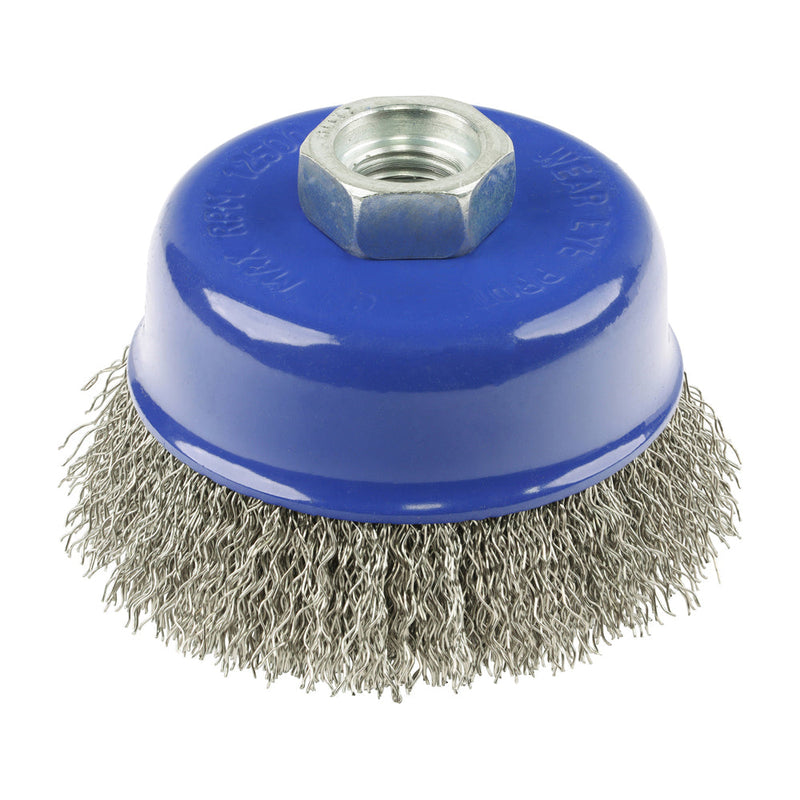 Angle Grinder Cup Brush - Crimped Stainless Steel - 75mm