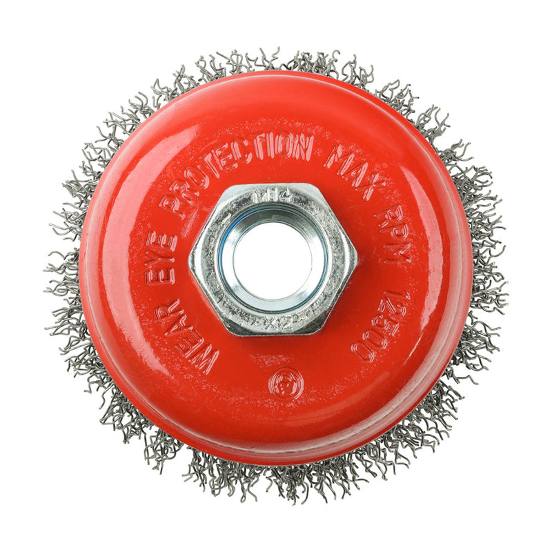 Angle Grinder Cup Brush - Crimped Steel Wire - 75mm