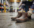 Premium Brown Dealer Boot with 200 Joule Steel Toe Cap, Shock Absorber Heel, and Water Resistant Leather Upper