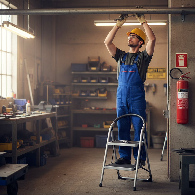 Premium Folding Step Ladder - 2 Tread for Safe Access