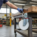 200mm Heavy Duty Swivel Plate Castor with White Nylon Wheel