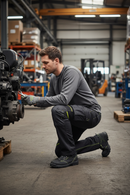 Premium Slim Fit Stretch Work Trousers with Water-Repellent Fabric and Knee Pad Pockets for Maximum Comfort and Flexibility