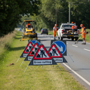 Premium Roll-Up Grass Cutting Sign Package - Essential Roadside Safety Signs for Mowing and Brush Cutting