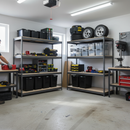 4x Premium Heavy Duty Shelving - 2200mm High - Grey with 8x 37L Plastic Storage Boxes