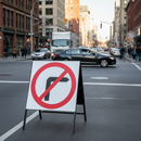 Professional No Right Turn Symbol Road Sign - Heavy Duty Metal Construction, 750mm Square, Engineer Grade Reflective Face