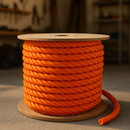 10mm Orange Polypropylene Rope 200m - Heavy Duty Draw Cord for Cable Pulling, Telecoms, Industrial, Transport & Agriculture - 1,425kg Break Strength