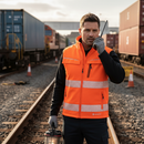Premium High-Visibility Softshell Bodywarmer with Fleece Lining and Multiple Pockets for Comfort and Style