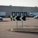 Premium Post Mount Chevron Sign with White Arrow for Harsh Turns and Traffic Flow Indication