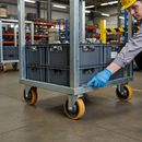 200mm Heavy Duty Braked Swivel Plate Castor with Nylon Center