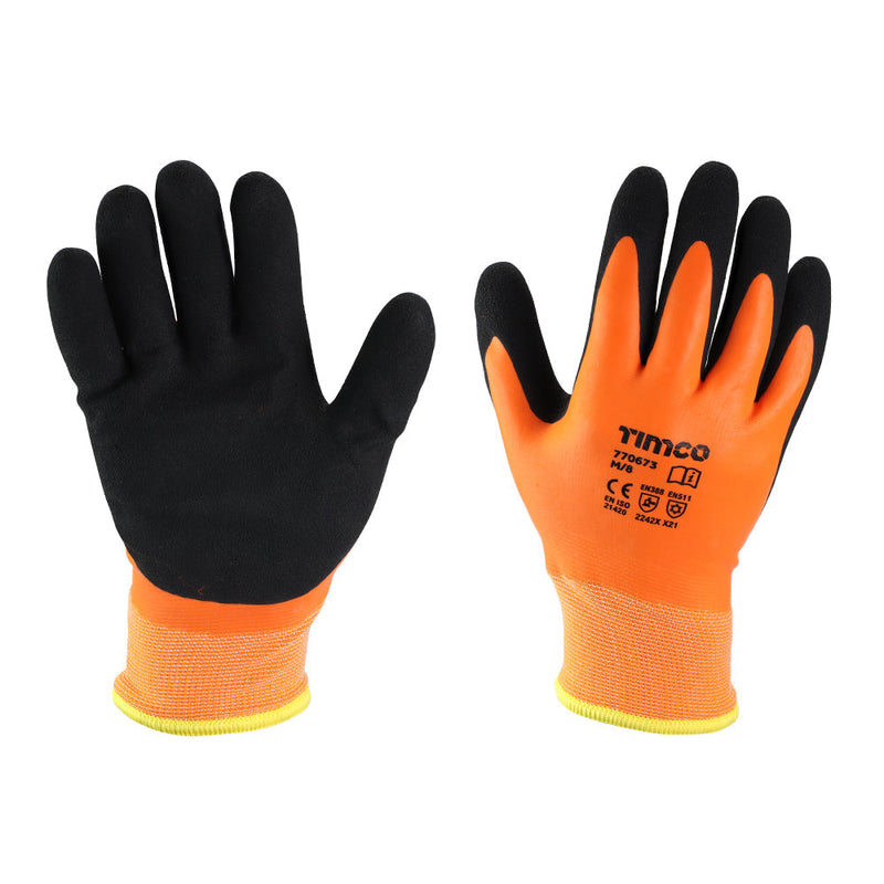 Aqua Thermal Grip Glove - Sandy Latex Coated Polyester - Medium