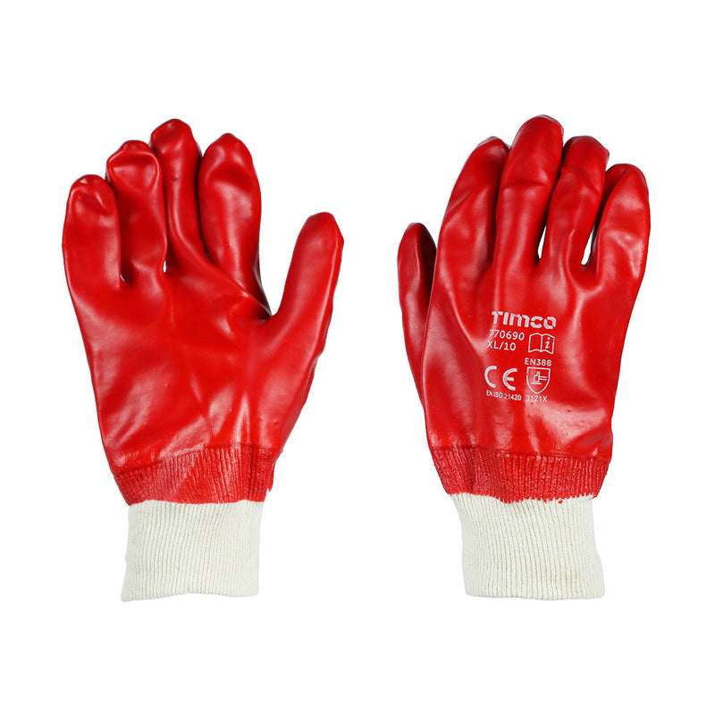 PVC Gloves - PVC Coated Cotton Interlock - X Large