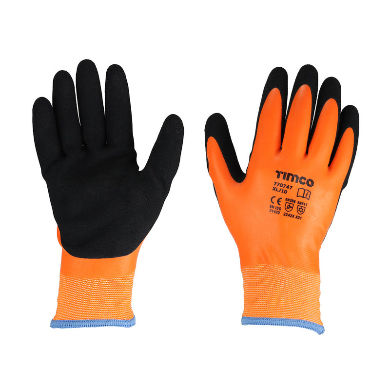 Aqua Thermal Grip Glove - Sandy Latex Coated Polyester - X Large