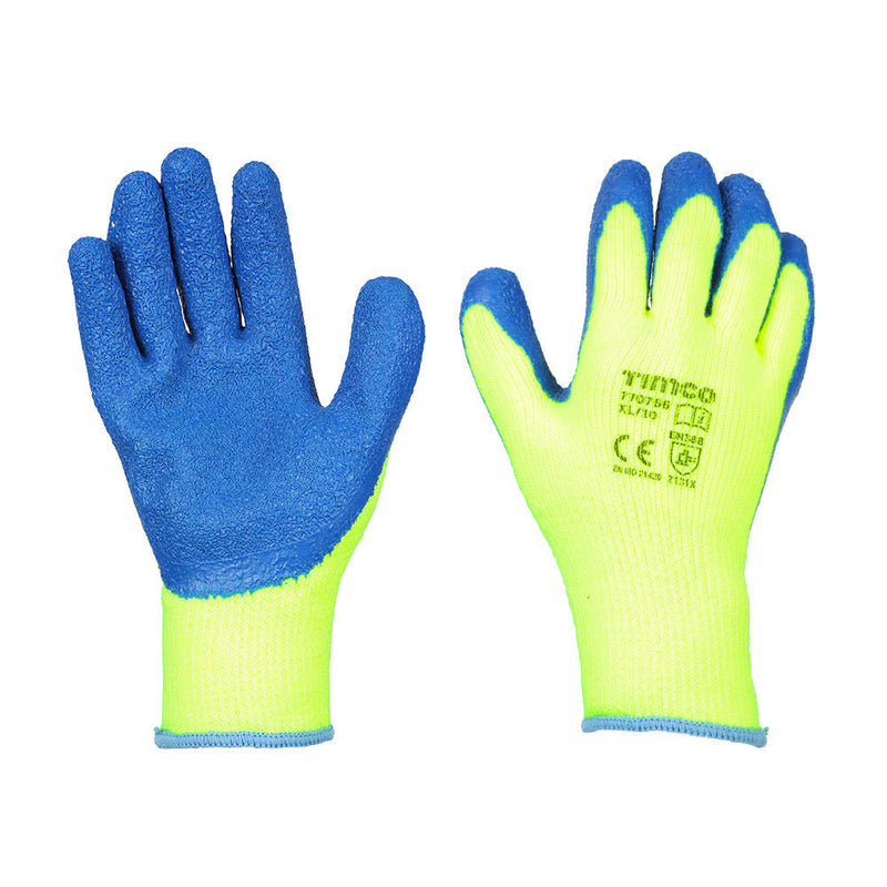 Warm Grip Gloves - Crinkle Latex Coated Polyester - X Large