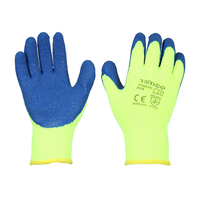 Warm Grip Gloves - Crinkle Latex Coated Polyester - Medium