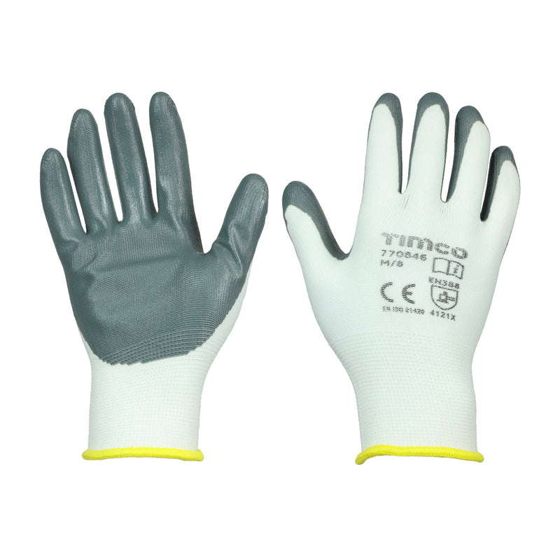 Secure Grip Gloves - Smooth Nitrile Foam Coated Polyester - Medium