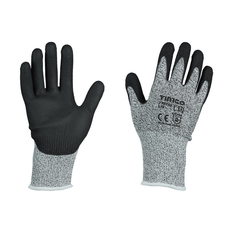 High Cut Gloves - PU Coated HPPE Fibre with Glass Fibre - Medium