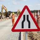 Premium Road Narrows Sign for Permanent Post Mounting - 600mm to 1500mm Sizes with Clear Warning for Narrowing Lanes
