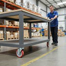 150mm Fixed Plate Castor with Red Polyurethane and Grey Nylon Centre