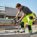 Premium Hi-Vis Yellow and Black Shell Trousers with Reinforced Knees and Mesh Lining for Enhanced Comfort and Visibility