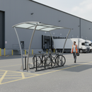 Premium Multi-Use Outdoor Shelter with Curved Roof Design - Durable Galvanised Steel Frame and Customizable Lengths up to 5 Metres