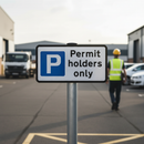Premium Permit Holders Only Parking Sign - Customizable Directional Options and Compliance with TSRGD Guidelines
