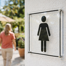 Ladies Symbol Sign – 200mm x 200mm – Clear Acrylic – Indoor/Outdoor