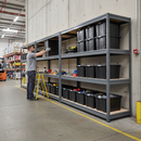 4x Premium Heavy Duty Shelving - 1770mm High - Grey with 8x 37L Storage Boxes