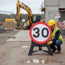 Premium QuickFit EnduraSign 30mph Sign - Durable Plastic with Easy Face Change Mechanism for Road Safety