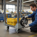 200mm Diameter Heavy Duty Elastic Rubber Tyred Wheel with Aluminium Centre