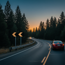 Premium Post Mount Chevron Sign with White Arrow for Harsh Turns and Traffic Flow Indication