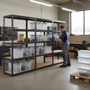 Heavy Duty 3-Tier Shelving Unit with 8x 60L Plastic Storage Boxes